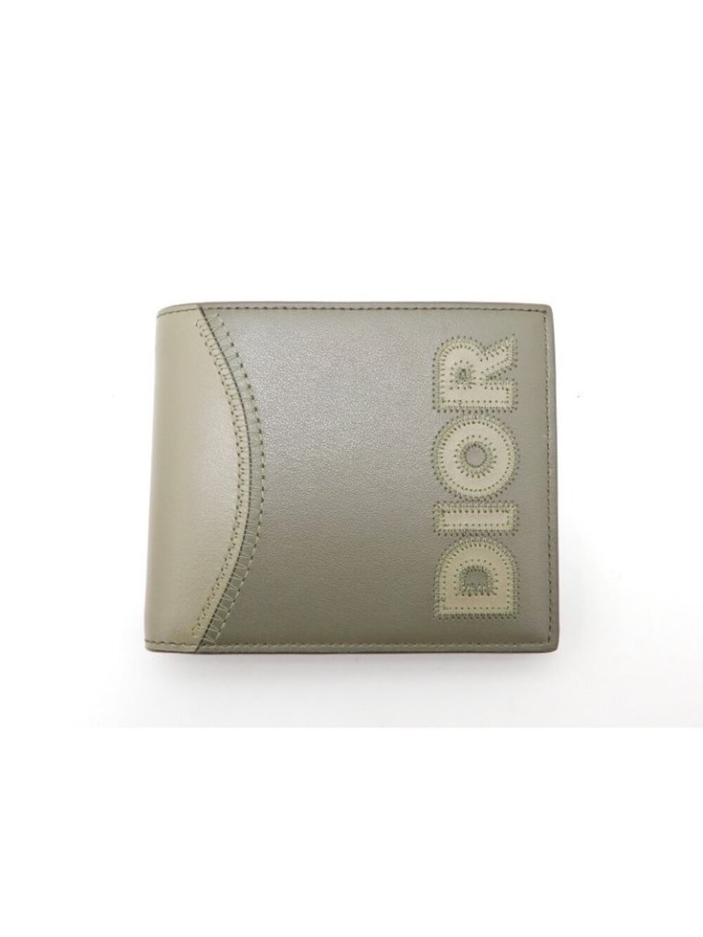 Dior Bifold Wallet Marketry Leather Khaki